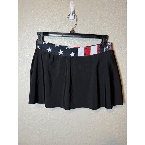 American Flag 2 Piece Swimsuit Skirt Set Womens Patriotic Stars & Stripes Sz L - Picture 5 of 8